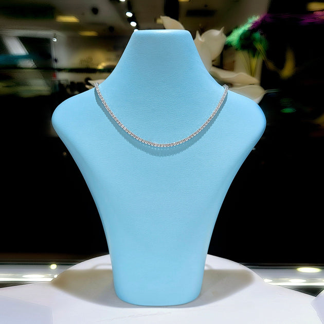 18 Carats Round Cut Diamond Tennis Necklace - Image 2