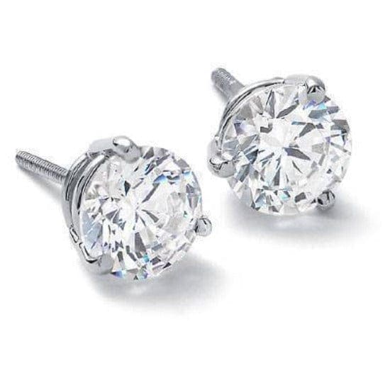 3.40 Ctw Round Cut Diamond Stud Earrings J Color VS2 GIA Certified Triple Excellent - Image 3