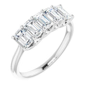 Lab Grown 5 Stone Diamond Ring Emerald Cut