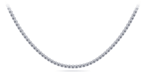 7 Carats Round Cut Diamond Tennis Necklace