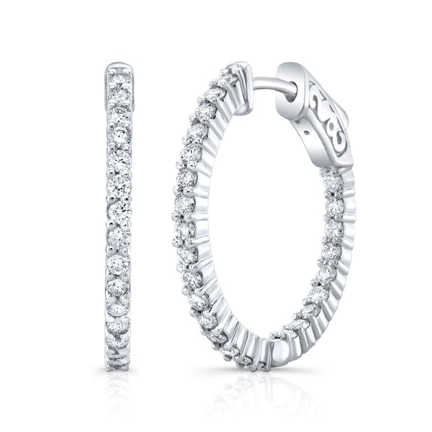 Inside Out Hoop Earrings 23mm Diameter (1.00 Ctw.) - Image 2