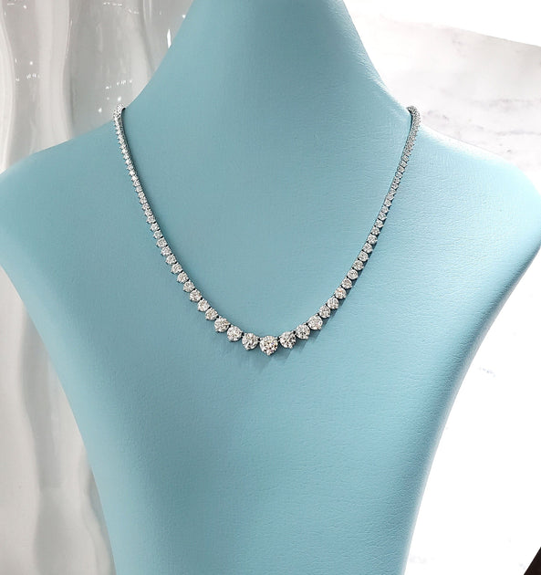 20 Carats Graduated Diamond Tennis Necklace - Image 4