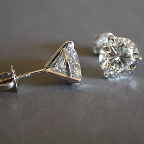 1.80 Ct. Round Cut Martini Diamond Stud Earrings H Color VS2 GIA Certified 3X - Image 3
