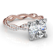 Round Cut Diamond Infinity Engagement Ring rose gold