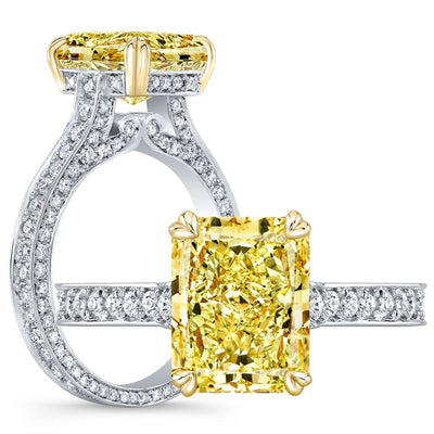 Canary Fancy Yellow Radiant Cut Diamond Engagement Ring