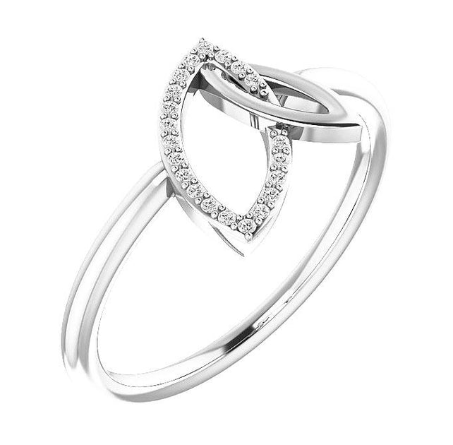 Double Leaf Diamond Ring - Image 2