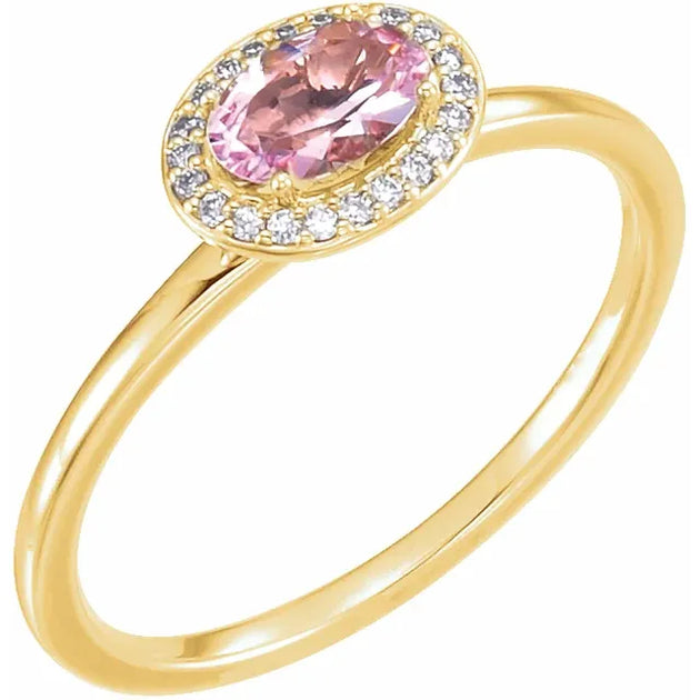 Rose Morganite Halo Diamond Ring - Image 3