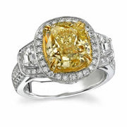Yellow Canary Cushion Cut Engagement Ring