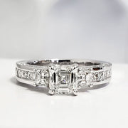2.00 Ct. Asscher Cut Engagement Ring with Accents H Color VS1 GIA Certified