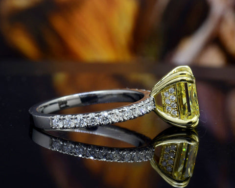 Yellow Radiant Engagement Ring Side View