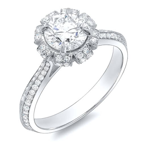 Modern halo discount engagement ring