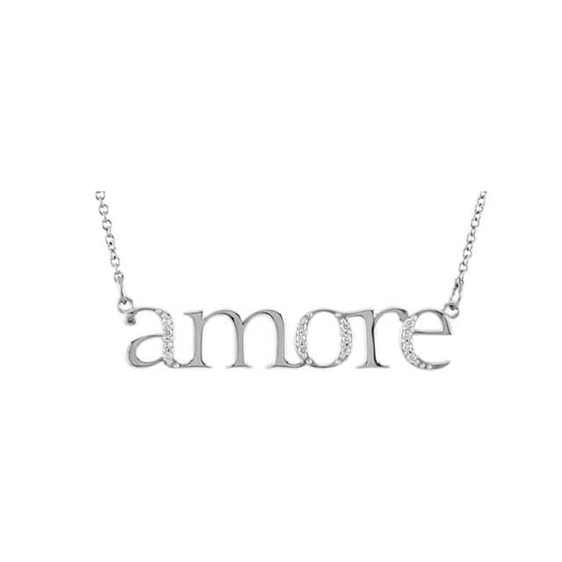 Diamond "Amore" Expression Pendant Necklace