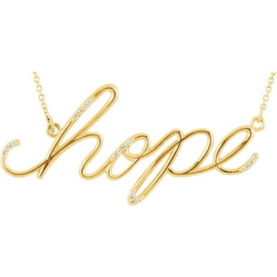 Diamond "Hope" Expression Pendant Necklace