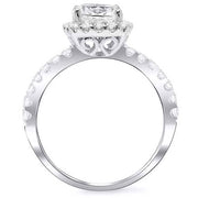 1.70 Ct. Cushion Cut Diamond Halo Engagement Ring I,IF GIA