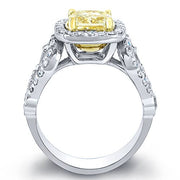 2.82 Ct. Canary Cushion Cut Diamond Engagement Ring SI1 EGL
