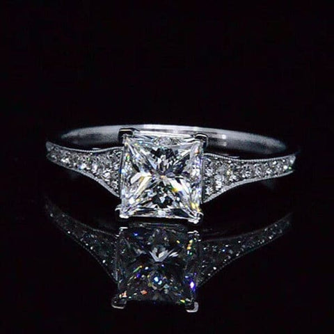 Custom Princess Cut Engagement Ring