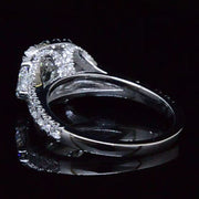 sscher & Trillions Diamond ring with Accents Side Profile