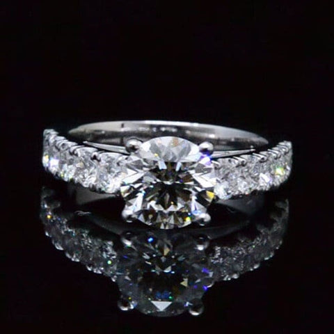 Euro Shank Engagement Ring with Accents