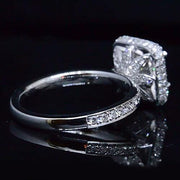 4.00 Ct. Halo Princess Cut Engagement Ring J Color VS1 GIA Certified