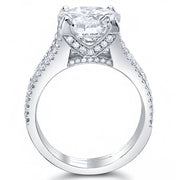 3.29 Ct. Asscher Cut Diamond Engagement Ring w/ Round Pave G,VS1 GIA