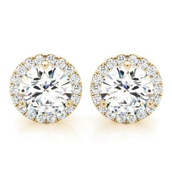 2.40 Ctw Round Halo Diamond Stud Earrings H Color SI1 GIA Certified - Image 3