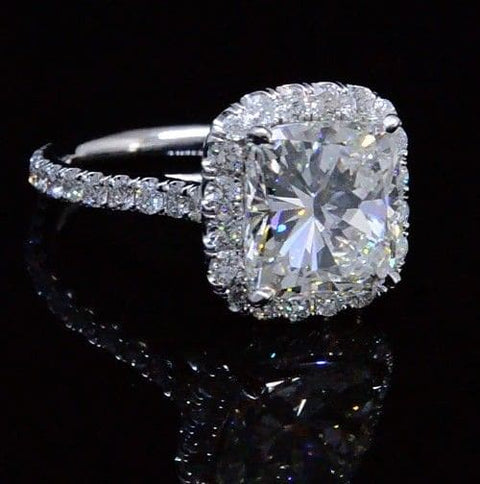 5.75 Ct. Halo Cushion Cut Engagement Ring G Color SI1 GIA Certified