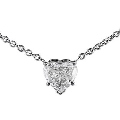 Heart Necklace With Chain G Color VS1 Clarity GIA Certified - Image 2