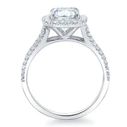 1.47 Ct. Halo Cushion Cut Split Shank Diamond Engagement Ring F,VS1 GIA
