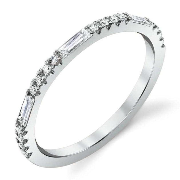 Round & Baguette Stackable Diamond Ring - Image 2