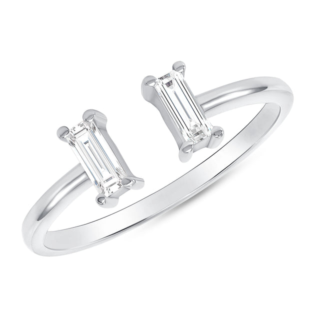 Stackable Baguette Diamond Cuff Ring - Image 3