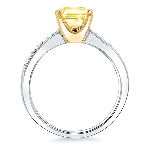 Canary Fancy Yellow Cushion Cut Engagement Ring Side Profile
