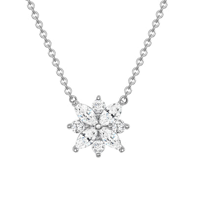 Marquise Cut Diamond Necklace White Gold