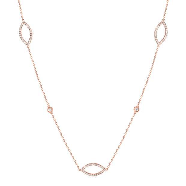 Marquise Shaped Diamond Necklace