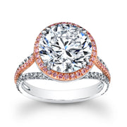 4.90 Ct. Art Deco Round Halo Engagement Ring K Color VS1 GIA Certified