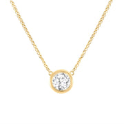 Bezel Diamond Pendant Necklace 1.00 Ct. G Color SI1 GIA Certified