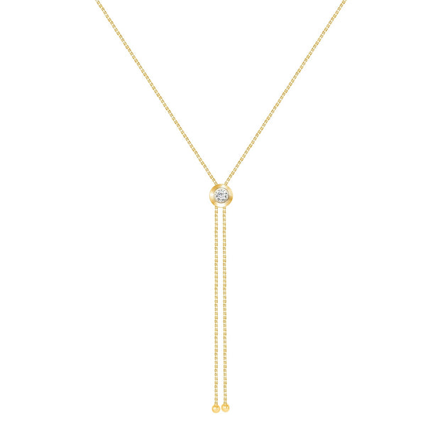 Solid Gold and Diamond Adjustable Rodeo Necklace