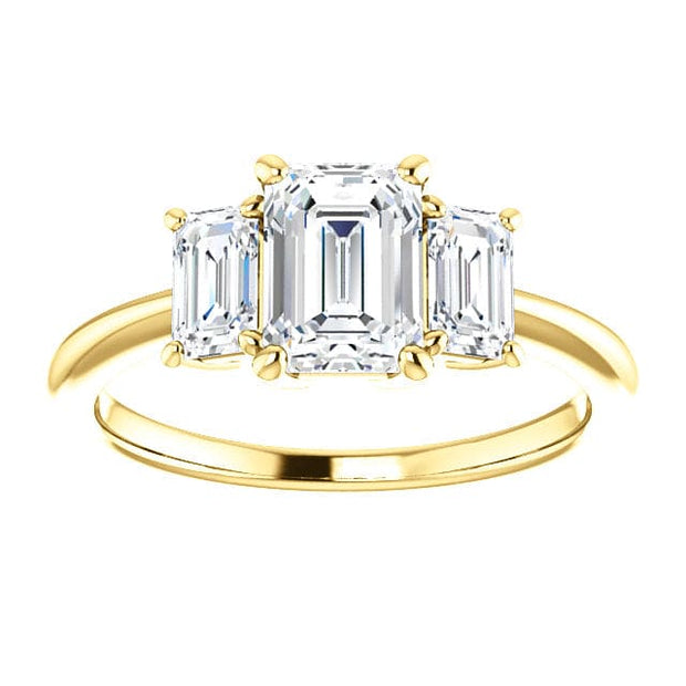 2.10 Ct. Emerald Cut 3 Stone Engagement Ring H Color VS2 GIA certified