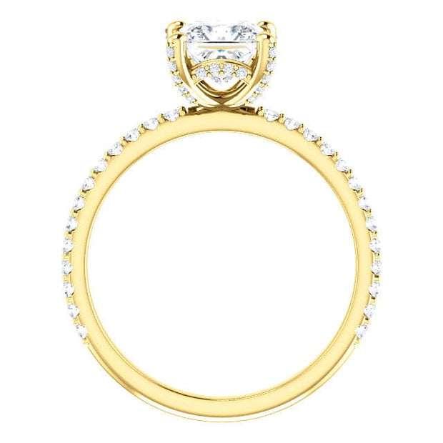 3.00 Ct. Hidden Halo Princess Cut Engagement Ring Set I Color VS1 GIA Certified