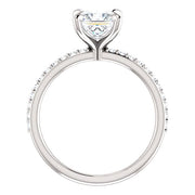 1.50 Ct Princess Cut Classic Engagement Ring Set E Color VS1 GIA Certified