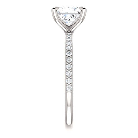 2.10 Ct. Classic Princess Cut Diamond Ring w Matching Band E Color VS1 GIA certified
