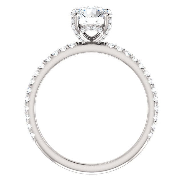  Hidden Halo Diamond Engagement Ring Set Side View
