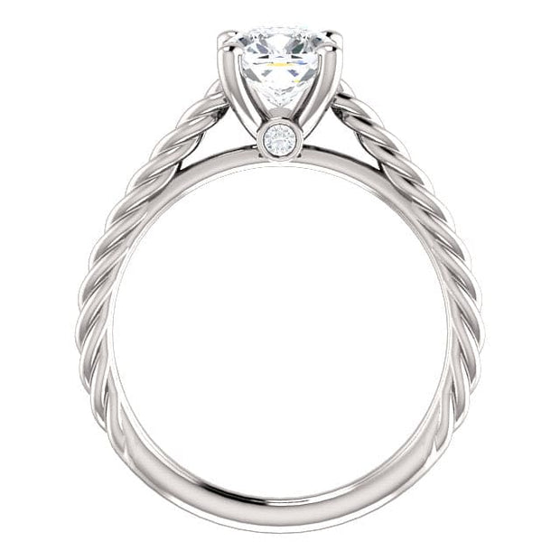1.00 Ct. Cushion Cut Infinity Rope Engagement Set D Color VS2 GIA Certified