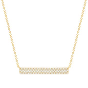 Yellow Gold Thick Diamond Bar Necklace