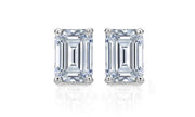 3.00 Ct. Emerald Cut Diamond Stud Earrings H Color VS2 Clarity GIA Certified