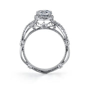 Halo Split Shank Verragio Parisian Diamond Engagement Ring W/ Milgrain