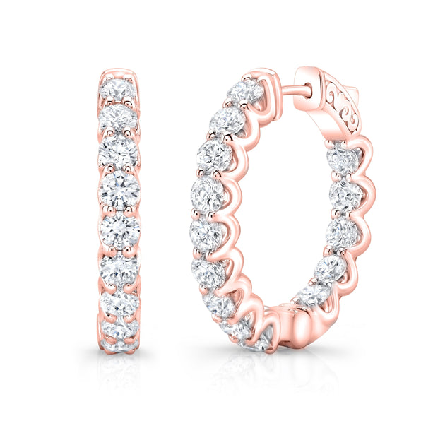 4 Carat Inside Out Diamond Hoop Earrings - Image 3