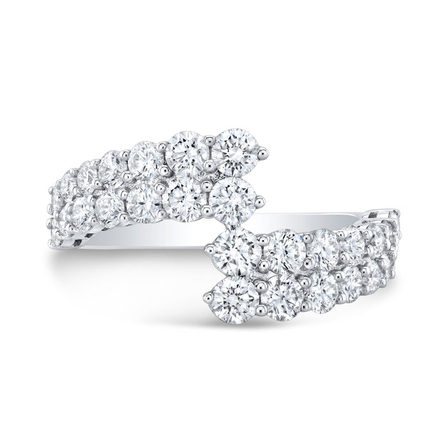2 ROW ROUND DIAMOND BYPASS RING - Image 3