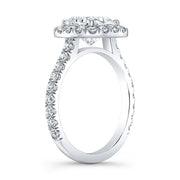 Halo Cushion Cut Engagement Ring Profile View
