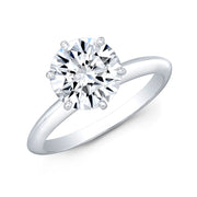 2 Carat Round Cut Knife Edge Solitaire Engagement Ring G Color SI1 GIA Certified