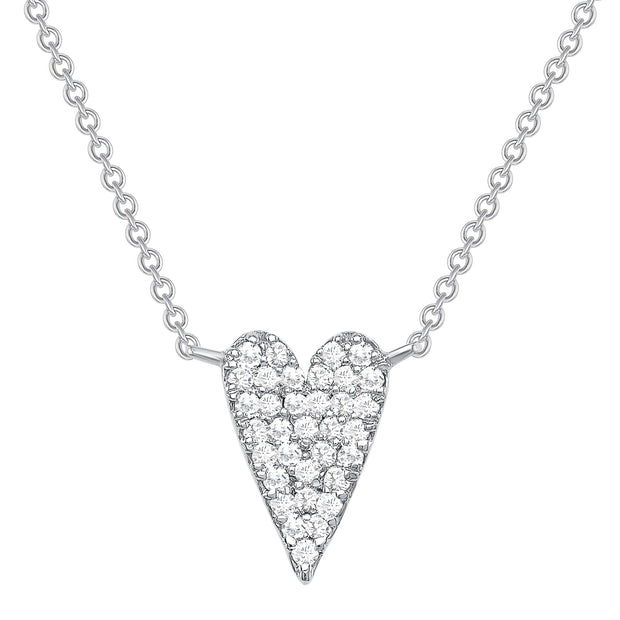 white gold diamond heart necklace